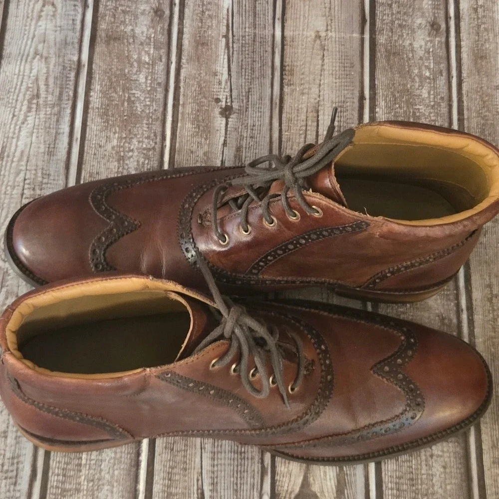 Sz 9.5 M Mens Cole Haan Williams Brown Leather Wingtip Chukka Boots VGUC